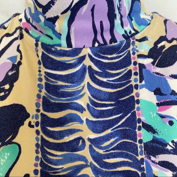 Lilly Pulitzer Mock Neck Floral Shimmer Maxi Dress - Picture 6 of 9